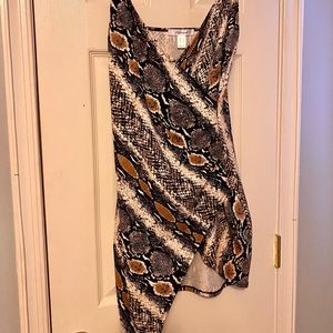 Snakeskin Asymmetric Dress w/ spaghetti straps